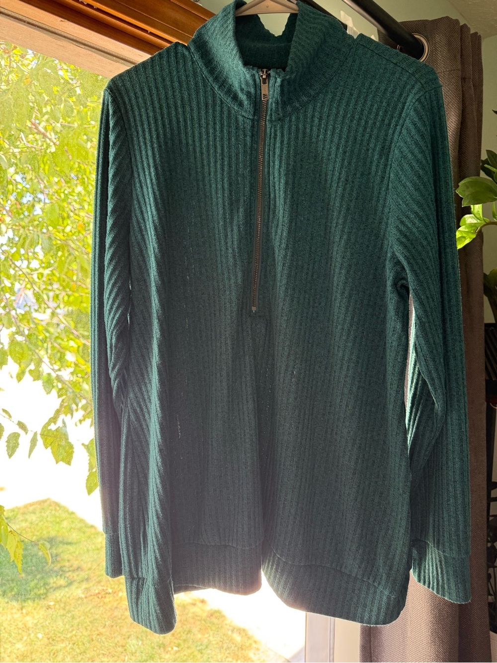 torrid Forest Green Ribbed Half-Zip Pullover Sweater